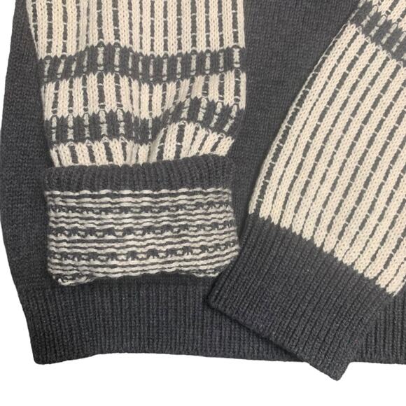 Cable Stitch Sweater Unisex Black White Grey Red Size Small - Picture 4 of 11